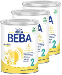 BEBA 2 - Leche de continuación a partir de los 6 meses, con complejo 5 HMO, contenido proteico adecuado a la edad, sin lactosa, sin aceite de palma, sin aceite de pescado, papilla, leche en polvo para bebés, paquete de 3 (3 x 800 g)