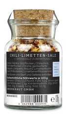 Ankerkraut Chili-Limetten-Salz, 70g im Korkenglas, Speise-Salz Mischung für Steak Fisch Salat Asia Gerichte, Allrounder mit Geschmack und Qualität