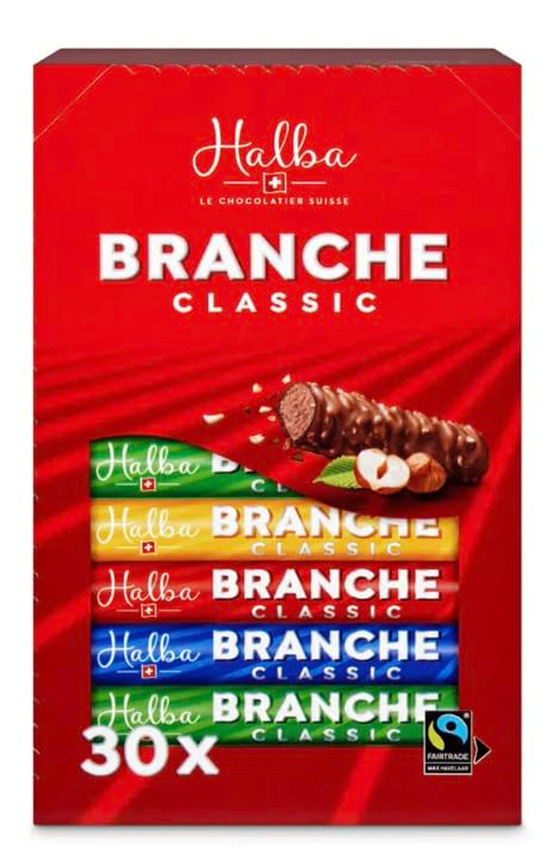 Paquete de 30 barras de chocolate con leche Branches - Barras de chocolate con leche con relleno de crema de avellanas - Chocolate suizo - Paquete a granel de 30 barras envueltas individualmente (23 g cada una) / 690 g