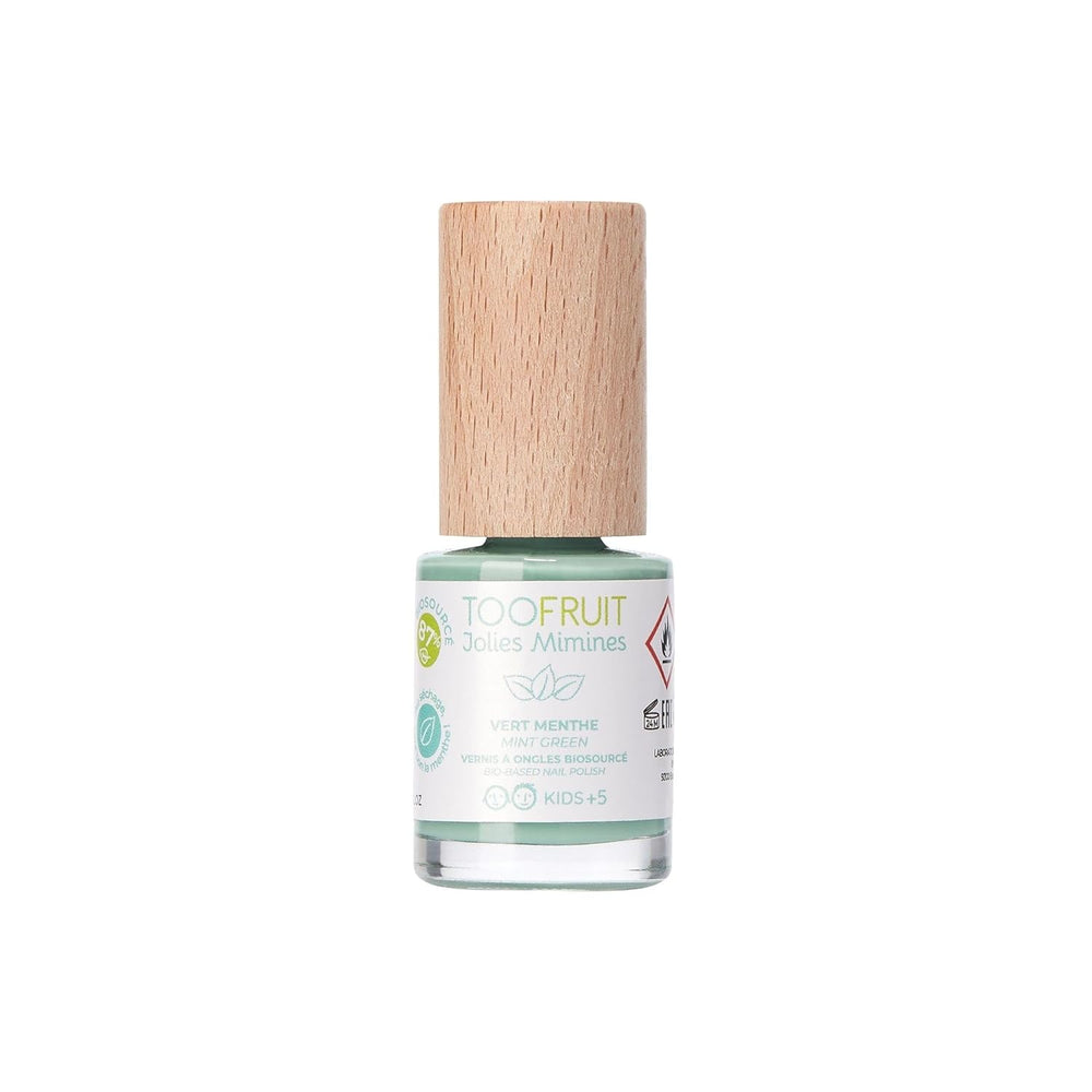 Esmalte de uñas TOOFRUIT Kids Mint - A base de agua, extraíble, sin disolventes, no tóxico y seguro, 100% vegano, 10 ml