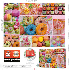 Educa - Puzzle de 500 piezas para adultos | Collage de dulces. Dimensiones: 48 X 34 cm. Incluye pegamento para rompecabezas Fixpuzzle. Durante 11 años (19904) Puzzle Naty Shop