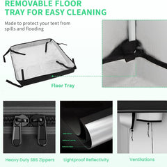 Tienda de Cultivo Tienda de Cultivo de 80x80x180cm con Bandeja Base Impermeable Extraíble Tamaño Ideal para Hidroponía