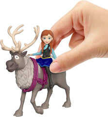 Mattel DISNEY Muñeca y figura de animal Anna & Sven, la reina de hielo, inspirada en los personajes animados, extremidades móviles, falda y capa desmontables, para niños de 3 años en adelante, HLX03 Naty Shop Dolls