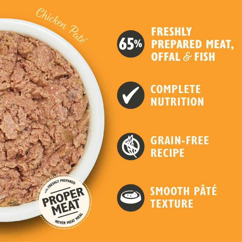 Lily'S Kitchen Hrană umedă naturală pentru pisici adulte, bol, pui - pateu, rețetă fără cereale (19 boluri X 85G)