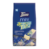 Mini Obleas de Chocolate Blanco Tirma | (16 unidades x 13,5g), 216g | Relleno de crema delicado | Sin OGM | Apto para vegetarianos | Empaquetado individualmente | merienda empacada