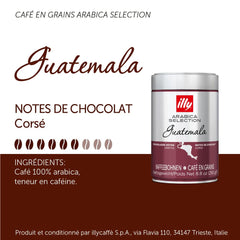 Boabe de cafea Illy, selecție de boabe de cafea Arabica, Guatemala, pachet de 6 (6 X 250 G) Cafea Naty Shop