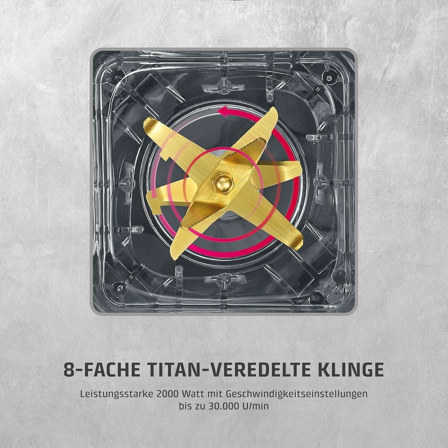 CASO Powerblender B 2000 - Profi Standmixer, 30.000 U/Min, 2000 Watt, Bruchsicherer Tritan-Mixbehälter (2 L), Bpa-Frei, Pulse-, Shake-, Smoothie-Funktion, 8-Fach Messer-System Mit Titanbeschichtung Bucatarie Naty Shop