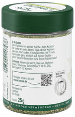 Fuchs Gewürze - 8 Kräuter gerebelt - Kräutermischung für Marinaden, Fischgerichte oder Kräuter-Frischkäse - ingredientes naturales - 25 g en wiederverwendbarer, recyclebarer Dosis