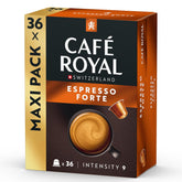 Café Royal Espresso Forte – Nespresso®-kompatible Kaffeekapseln, 100 % Arabica, vollmundig, mittlere Röstung, Intensität 9/12, 36 Kapseln