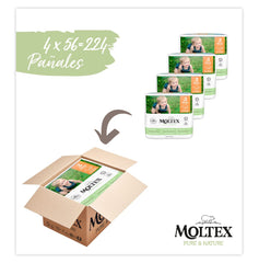 Pañales talla 3 (4-10 kg), 224 pañales (4 bolsas de 56 piezas)
