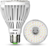 SANSI Lámpara LED de espectro completo para plantas de interior, 30 W, equivalente a 250 W, alto PPFD E27, luz de crecimiento 4000 K, 660 nm, ángulo de haz de 60°, lámpara de cultivo para plántulas, verduras, flores, hidroponía