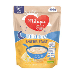 Papilla de leche Milupa Gentle Start - Cereales para bebés sin gluten, sin aceite de palma - Sin conservantes ni colorantes - A partir de 5 meses - 4 x 400 g