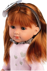 Llorens 1053551 Muñeca Nicole, pelirroja y ojos azules, Fashion Doll con cuerpo blandito, inkl. Outfit y Hairreif de moda, 35 cm