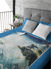 Manta sherpa zelda - sky totk - 100 x 150 cm - producto con licencia oficial, verde, camas y mantas twin hÔMADICT