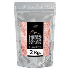 Bembo – gemahlenes rosa Himalaya-Salz (Salt Range, Pakistán) – 2 kg – Natriumarm, reich an Spurenelementen, ohne Konservierungsstoffe, Farbstoffe oder Rieselhilfen – Fein