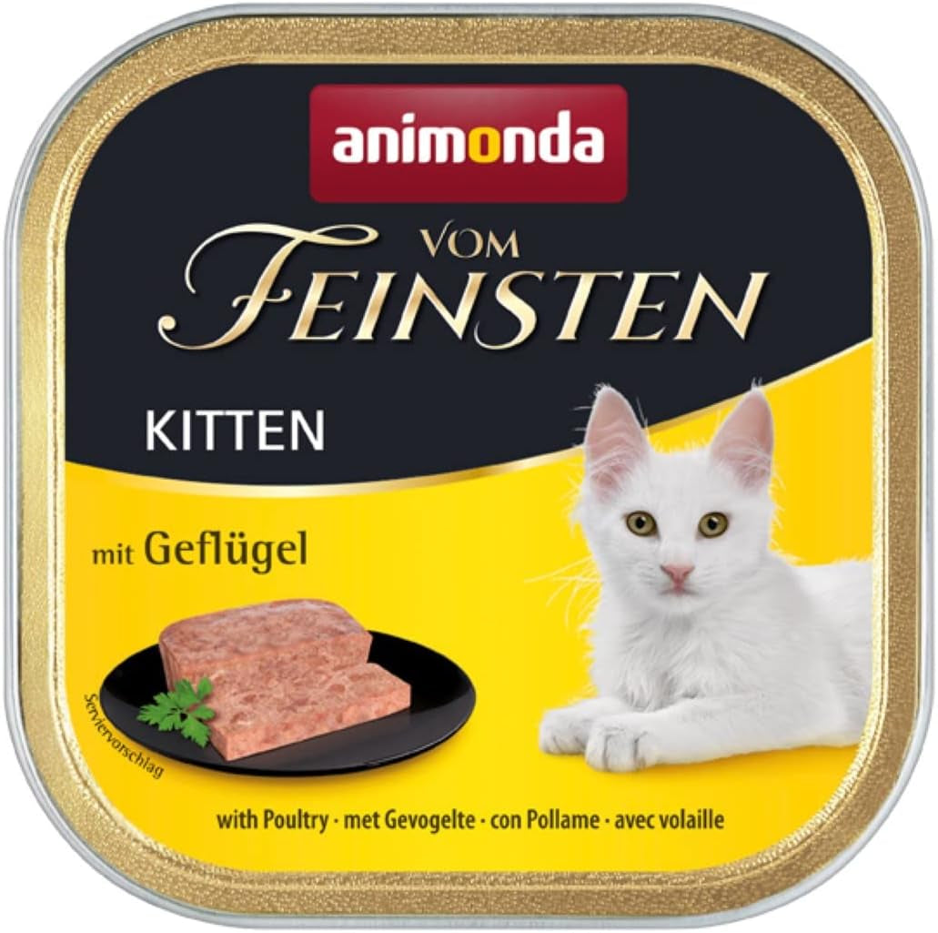 Animonda Vom Feinsten Kitten Variety For Kittens (32 X 100G), hrană umedă pentru pisici tinere, hrană pentru pisici fără cereale și zahăr, cu 100% ingrediente din carne proaspătă