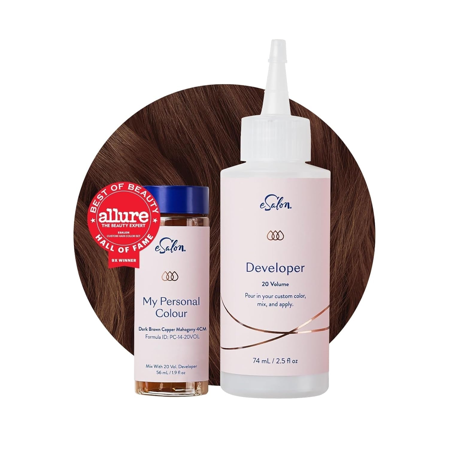 Set colorant permanent pentru păr, 100% acoperire gri, colorare la domiciliu, 0% amoniac vopsele de păr, vopsele de păr multidimensionale, vopsele de păr profesionale Vopsea pentru par Naty Shop Maro închis cupru mahon 4Cm