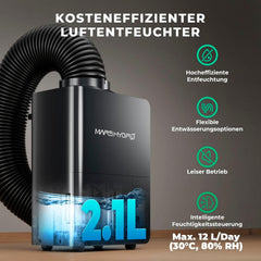 Dezumidificator MARS HYDRO, 12L/zi, Dezghețare automată, Funcție temporizator, Dezumidificator de cameră pentru corturi de creștere, subsoluri și plante, Rezervor de apă de 1,2L