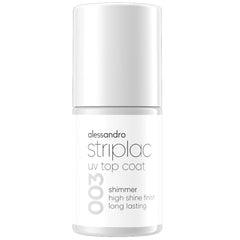 alessandro Striplac UV Top Coat Shimmer - Uñas brillantes y resistentes a los arañazos hasta 15 días - Puede usarse con o sin tinte - Tecnología de eliminación suave - Vegano - Plata, Transparente, 6,5 ml