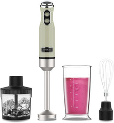 Cecotec Stabmixer Power Retrogreen 1200MAX Cream&Crush, Maximalleistung 1200 W, Tecnología Crossblades, 2 velocidades, Zubehörset Spülmaschinenfest, Spritzschutzhaube Kitchen Naty Shop