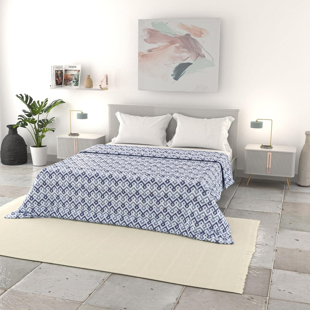 Ropa de Cama Italiana, Colcha Básica de Verano, Microfibra Estampada, 250X240Cm, Rombi Colchas y Edredones Naty Shop Rombi 250X240Cm