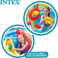 Centro de juegos Intex Rainbow Ring - Piscina elevada para niños - Piscina para niños - 297 x 193 x 135 cm - Para mayores de 3 años 57453NP Multicolor 297x193x135 cm
