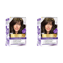L'Oréal Paris Vopsea de păr permanentă cu rezultat de culoare, acoperire 100% a părului gri, set cu colorare, șampon și cremă de îngrijire, Excellence Cool Creme, nr. 4.11 Ultra rece maro mediu (maro) Vopsea pentru par Naty Shop Titlu implicit