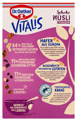 Dr. Oetker Vitalis Muesli de chocolate amargo: Muesli de desayuno con chocolate amargo, paquete de 6 (6 x 600 g)