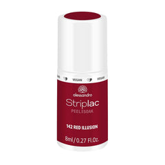 Esmalte de uñas UV Alessandro Striplac Red Ilusion – Delicado y duradero – Fácil eliminación gracias a la tecnología de eliminación peel-off – Vegano y libre de crueldad animal – 8 ml