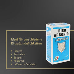 Risera Campanini Arroz Risotto 500 g – Arroz Risotto Italiano, Arroz Riso Arborio, Risotto Cremoso