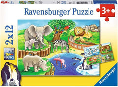 Ravensburger Puzzle para niños - 07602 Animales en el Zoo - Puzzle para niños a partir de 3 años, con Puzzle de 2X12 piezas Naty Shop Título predeterminado