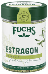 Fuchs Gewürze - Estragon gerebelt - französisches Kraut zur Verfeinerung von Saladen, Sauce Hollandaise oder Rührei - ingredientes naturales - 10 g en wiederverwendbarer, recyclebarer Dosis