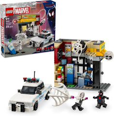 LEGO Marvel Spider-Verse: Miles Morales Vs. Spot - Set de joacă pentru supereroi cu mașină de jucărie - 4 minifigurine și mini-market - Cadou pentru băieți și fete cu vârsta de 9+ 76311 Seturi de constructie Besuche den LEGO-Store Titlu implicit