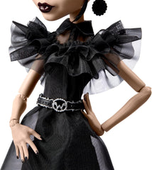 Muñeca Monster High Wednesday, figura coleccionable Rave'N Wednesday con vestido negro inspirado en el escenario de baile gótico, accesorios premium y soporte para muñecas, HXJ03 Naty Shop Dolls