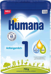 Humana Leche Inicial 1, desde el nacimiento, leche en polvo para leche infantil, además de la leche materna o como único alimento para bebés, alimento inicial sólo con DHA y lactosa, 750 g Madre e Hijo Naty Shop 750 gramos