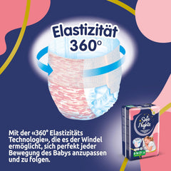 Safe Nights Girl, Ropa de dormir absorbente para niñas de 8 a 16 años (30 a 50 kg), paquete de 14