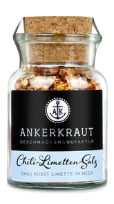 Ankerkraut Chili-Limetten-Salz, 70g im Korkenglas, Speise-Salz Mischung für Steak Fisch Salat Asia Gerichte, Allrounder mit Geschmack und Qualität