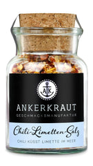 Ankerkraut Chili-Limetten-Salz, 70g im Korkenglas, Speise-Salz Mischung für Steak Fisch Salat Asia Gerichte, Allrounder mit Geschmack und Qualität