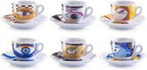 Set de cești de espresso Zeller 26510, 12 piese, Magic Eyes, alb