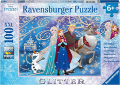 Ravensburger Puzzle para niños - 13610 Frozen - Nieve chispeante - Disney Frozen Puzzle para niños a partir de 6 años, con 100 piezas en formato XXL, con purpurina Puzzle Naty Shop Cartoon