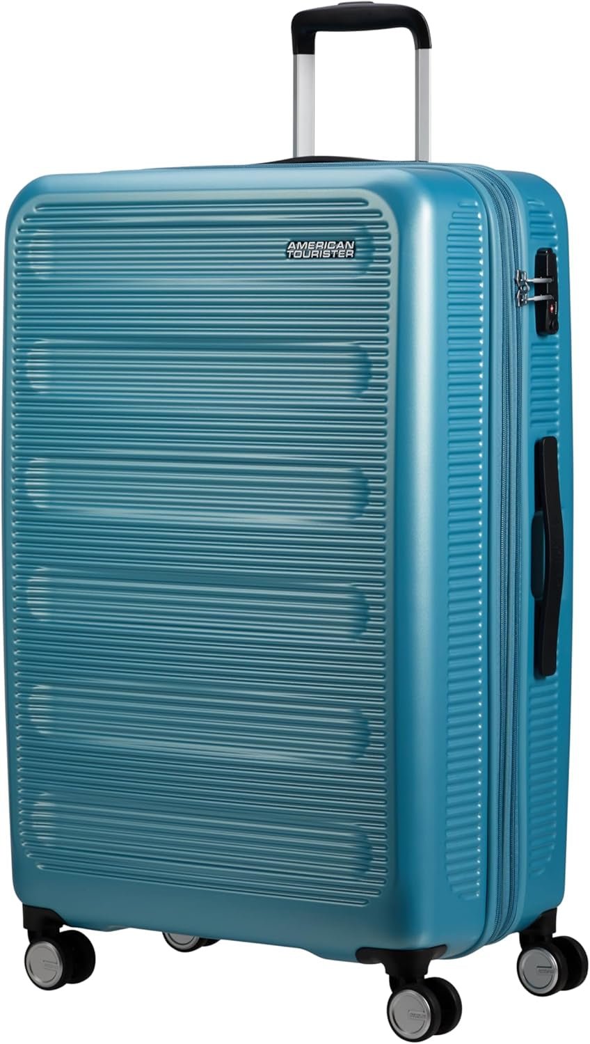 American Tourister Astrobeam - Spinner S, Bagaj de mână, 55 cm, 36 L, Negru (Storm Black) Bagaje și echipament de călătorie Naty Shop Albastru (Icy Aqua) L ( 77 Cm - 110 L)