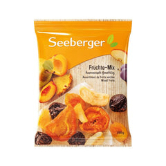 Amestec de fructe Seeberger, amestec fructat armonios de pere delicioase, piersici, caise, prune, bucăți de mere și ananas - fără sâmburi, vegan (1 x 200 g) Produse deshidratate Naty Shop 200 G (pachet de 12)