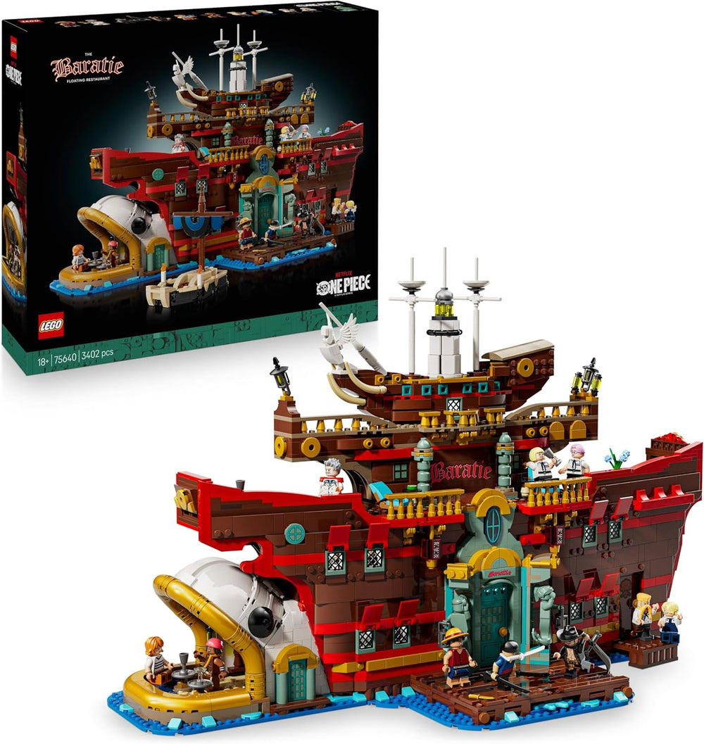 LEGO ONE PIECE - Baratié, das Schwimmende Restaurant - Bauset für Erwachsene - Modellbau mit detallado Innenraum sowie 10 Minifiguren inkl. Luffy, Nami y Sanji - Regalo de anime para fans - 75640