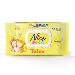 NICE Baby Toallitas húmedas 72 piezas con tapa Talco Aroma Materiales naturales Limpieza suave Bebé 1 pieza