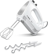 Bosch Hausgeräte Handrührer Clevermixx MFQ24200, 2 Rührbesen, 2 Spülmaschinengeeignet, 4 Stufen, Leicht, Leise, 400 W Weiß/Edelstahl Cocina Naty Shop