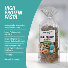 Pasta Proteica Best Body Nutrition 6 x 200 g - Tagliatelle Alto en Proteínas Fit4Day - 61% de Proteínas, Bajo en Carbohidratos, Vegano y Sin Lactosa, Sin Soja - Proteína de Guisante de Alta Calidad - Para Dietas Bajas en Carbohidratos