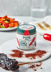 Fuchs Gewürze - Chipotle Chili gemahlen | Chilipulver Rauchiges | Chile en polvo en calidad Premium 50 g im wiederverschließbaren Gewürzglas