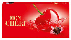 Ferrero Mon Chéri - Chocolate crujiente, licor afrutado y una cereza aromática - Regalo de chocolate de San Valentín para él y para ella - 1 paquete de 15 bombones individuales