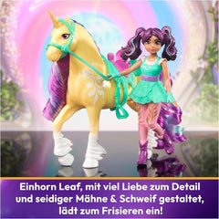 Unicorn Academy AVA y Unicorn Leaf Set - Figuras originales de aproximadamente 12 cm de alto de la popular serie de Netflix Con dos accesorios y cepillos para el cabello Para juegos de rol imaginativos, para niños a partir de 4 años Figuras de acción Naty Shop
