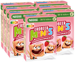 Nestlé Strawberry Minis, Cereal Integral Sabor Fresa, Pack de 7 (7x375g)